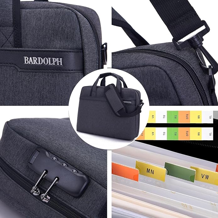 BARDOLPH Heavy Duty Accordian File Organizer with Handle-DeskLoop Office