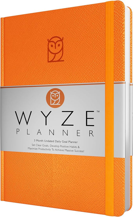 Undated Daily Planner – 3-Month A5 Productivity Organizer with Full Page Per Day, Hourly Schedule, Goal Setting, Habit Tracker, Weekly & Monthly Pages – Hardcover Time Management Notebook (Orange)-DeskLoop Office