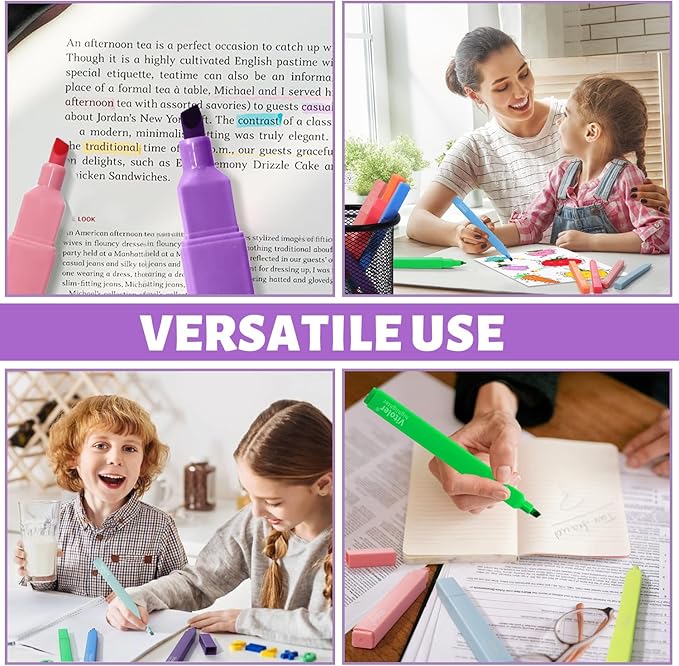 Aesthetic Highlighters,8pcs Bible Highlighters,Vibrant Colors, Cute Highlighter Assorted Colors, Cute Markers Back to School Supplies-DeskLoop Office