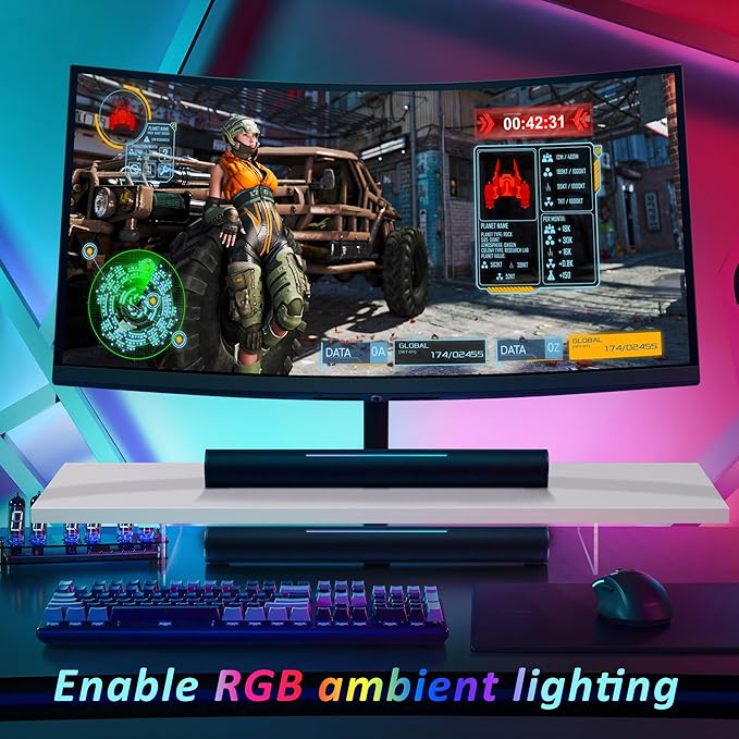 Monitor Stand Riser,Wood & Acrylic Computer Monitor Stand with LED Light,Desk Accessories Desktop Organizer Stand for Computer,Laptop,Printer,PC & TV Screen Riser-DeskLoop Office