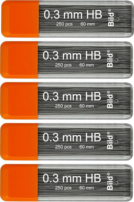 Bild Premium 1250 Leads of 0.3 mm HB Mechanical Pencil Lead Refills (HB Mega, 0.3 mm)-DeskLoop Office