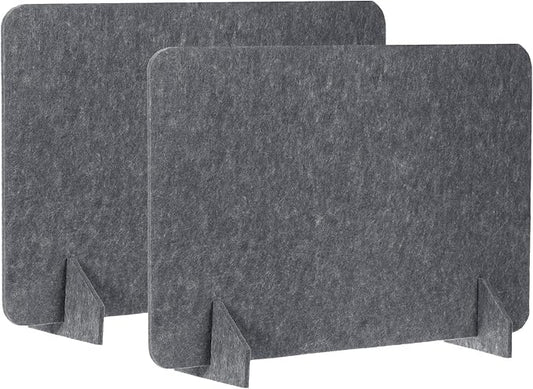 PATIKIL Desk Divider, 2 Set 24 x 16 Inch Acoustic Freestanding Desk Divider Desk Privacy Panel with 4 Pcs Support Feet for Library Office Workstation, Dark Grey-DeskLoop Office