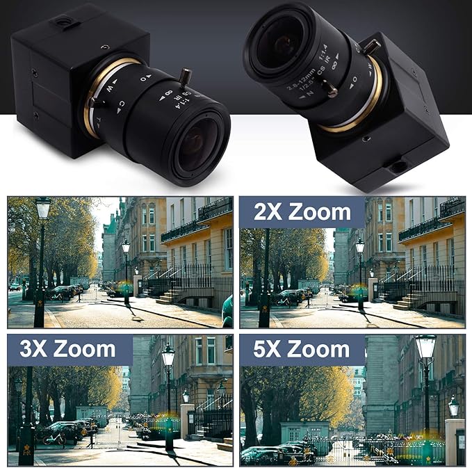 SVPRO 1080P HD Webcam with Zoom Lens 2.8-12mm Manual Focus Camera 30fps/60fps/100pfs High Definition USB Camera UVC Free Drive for PC & Laptop-DeskLoop Office