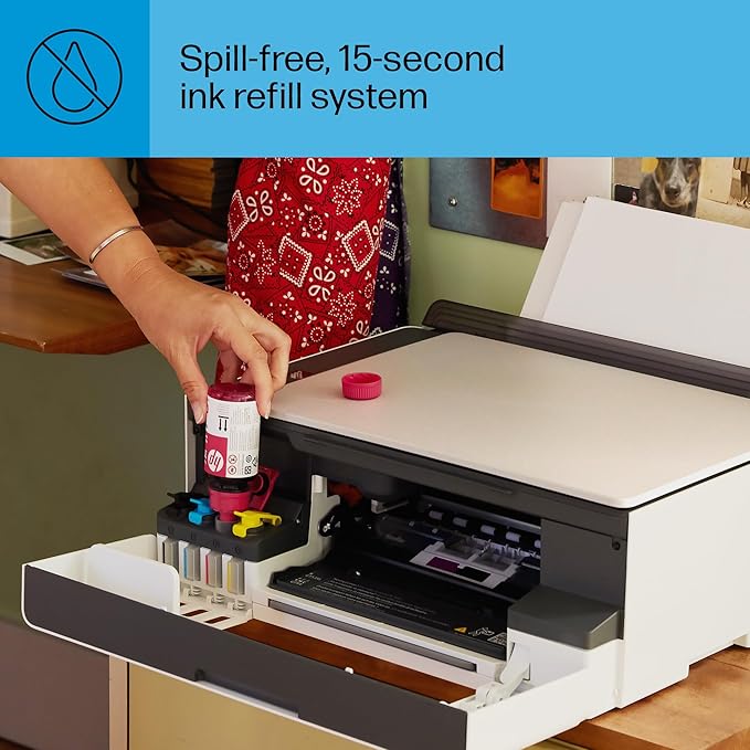 HP Smart Tank 5103 Wireless All-in-One Refillable Ink Tank Printer, Scanner, Copier with 2 Years of Ink and 100 Sheets of Photo Paper Included, Best for Home (5D1B2A)-DeskLoop Office