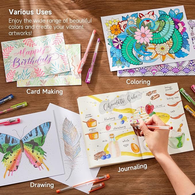 Shuttle Art 360 Pack Gel Pens Set, 180 Colors Gel Pen Set Plus 180 Color Refills Perfect for Adult Coloring Books Doodling Drawing Art Markers-DeskLoop Office