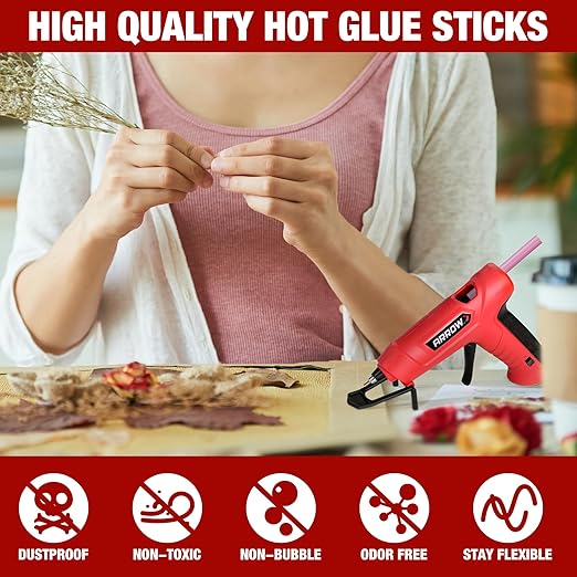 Arrow Mini Hot Glue Sticks, 200 Pack Multi Colored Glue Gun Sticks, Hot Melt High Viscosity All-Purpose Gun Stick in 15 Colors for DIY Art Craft-DeskLoop Office
