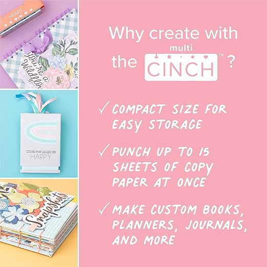 We R Memory Keepers Multi Cinch Kit (2 in 1 Circle & Disc) Book Binding Art Crafts Sewing Scrapbooking Journaling Printmaking Paper Craft Office Home Card Stock DIY Card Making Sticker Machine-DeskLoop Office