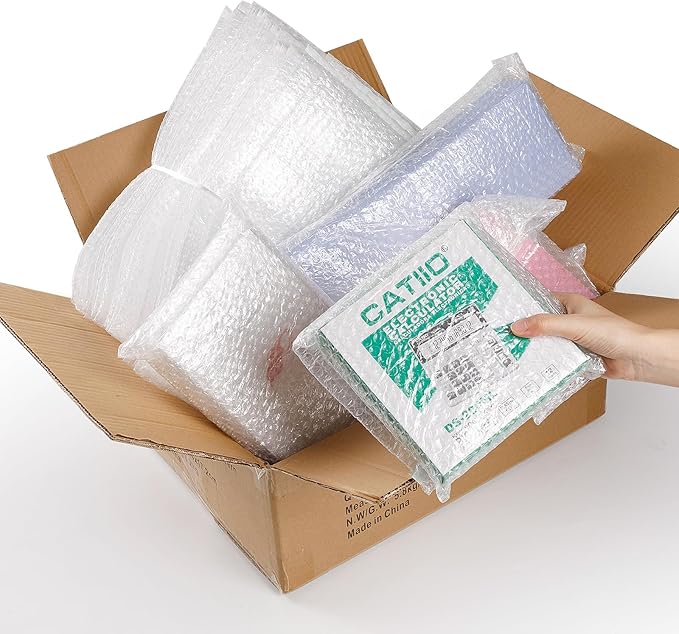 50PCS Clear Bubble Pouches Wrap Bags, 10 x 14 Inch Bubble Out Bag Pouch for Packing & Shipping, Double Layer Bubble Cushion Wrap Bags Protective Bubble Pouches Bags for Moving and Storage-DeskLoop Office