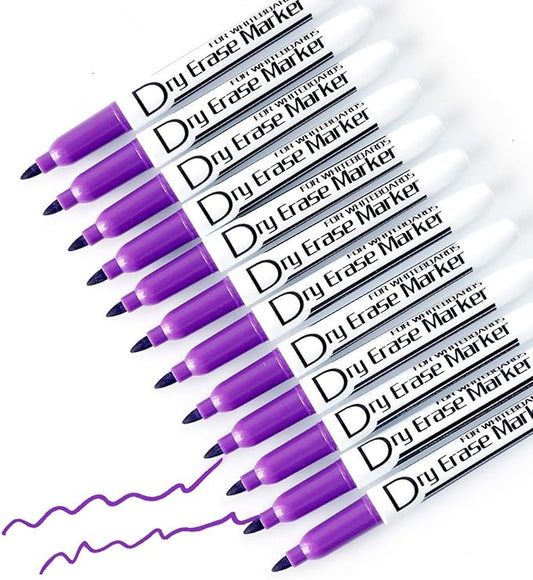 Volcanics Purple Dry Erase Markers Low Odor Fine Whiteboard Markers Thin Box of 12-DeskLoop Office