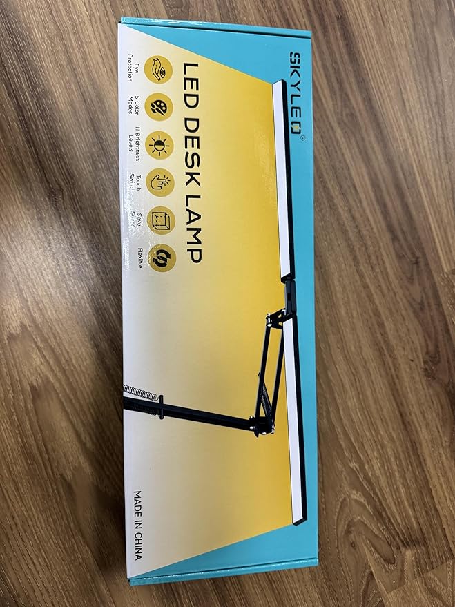 SKYLEO Led Desk Lamp for Home Office - 2400LM Ultra Bright Desk Light -Eye Caring Desk Lamp with Clamp - Adjustable Office Lamp with Remote Control- Easy Installation - 24W Black-DeskLoop Office