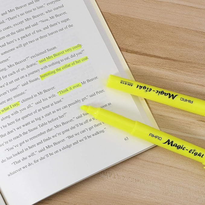 AIHAO Yellow Highlighters Markers, Chisel Tip Highlighter Pens, Pocket-Style, Fluorescent Yellow, 24 Pack-DeskLoop Office