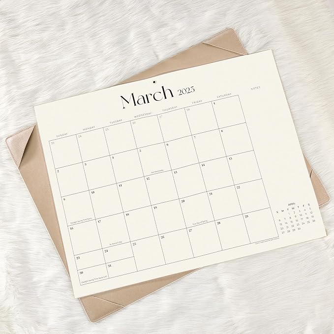 Simplified Desk Calendar 2025-2026 with Desktop Mat, Cabbrix Large Desk Pad Calendar 21" x 16-1/2" Runs From July 2025 to December 2026, Desk Blotter Calendar for Home School and Office (Apricot)-DeskLoop Office