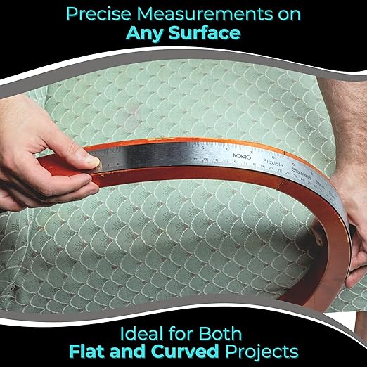 NOKKO 18 Inch Metal Ruler with Cork Backing, Pack of 10 - Flexible Stainless Steel Straight Edge Ruler with Inches and Centimeters, Non-Slip Backing for Precision and Stability-DeskLoop Office