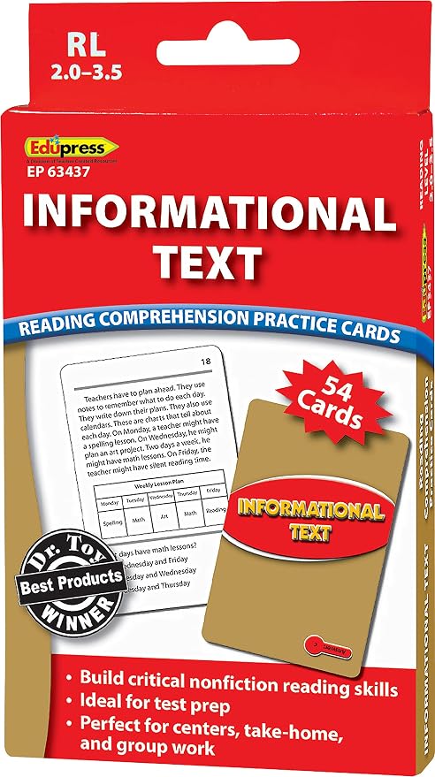 Edupress Reading Comprehension Practice Cards, Informational Text - Image 4