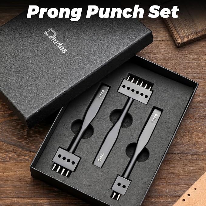 Leather Hole Punch, Prong Punch Tool 6mm 2/4/6 Lacing Stitching Punch, Round - Image 7