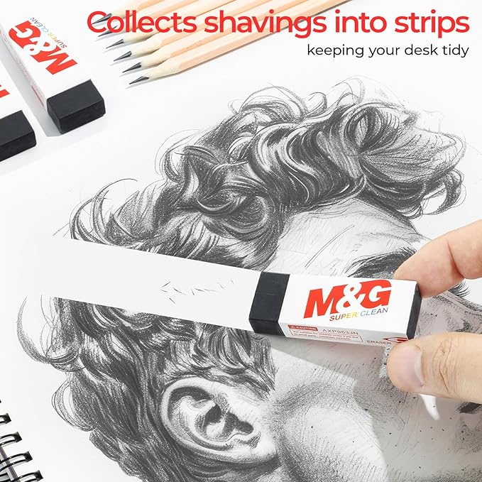 M&G Pencil Eraser for Kids, 20 Pack, Black Erasers Bulk, Erasers for Artists, Drawing Erasers for Sketching, Large Eraser, Pencil Erasers, Art Erasers for Drawing, School Erasers Office Supplies-DeskLoop Office