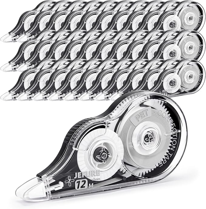 30 Pcs Correction Tape, 39.37 Ft White Wrong Out Tear-Resistant Bulk, Instant Corrections Easy to Use Applicator for School, Office, Note Taking, Journal (Tape Width 0.2 in,Clear)