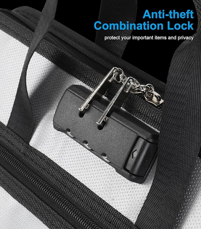 Accordion File Organizer with Lock, Fireproof, Letter/A4-Size Expanding File Folder with Tabs, 13 Pockets Important Document Organizer with Handle, Portable Paperwork Business Organizer, Silver-DeskLoop Office