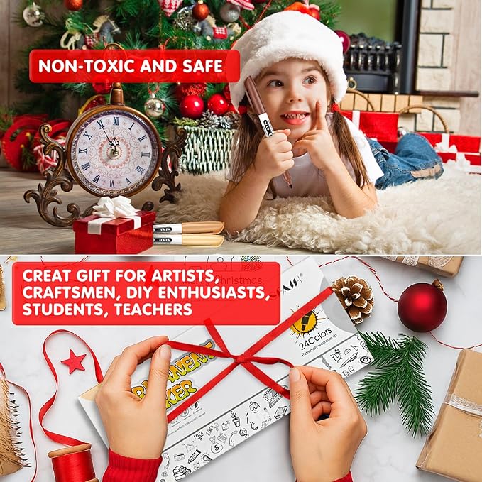 SFAIH 24 Skin Tone Permanent Markers - Assorted Portrait Colors, Fine Point Permanent Markers for Portrait, Figure, Animals, Trees Painting, Coloring Book, Decorate Wood, Quick Drying, Fade Resistant-DeskLoop Office