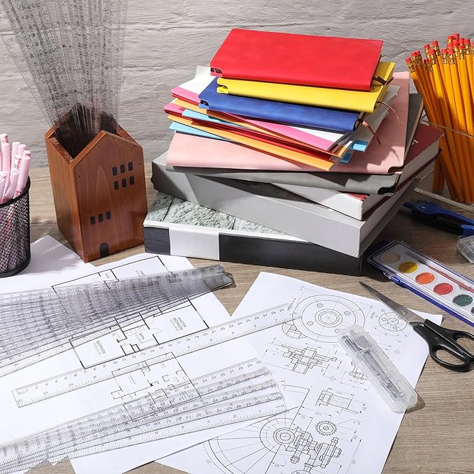 Zonon 50 Pcs 6 Inch/12 Inch Plastic Rulers Bulk Flexible Straight Rulers with Inches Centimeters First Day of School Gift Students Back to School Office Home Supplies(Clear,12 Inch)-DeskLoop Office