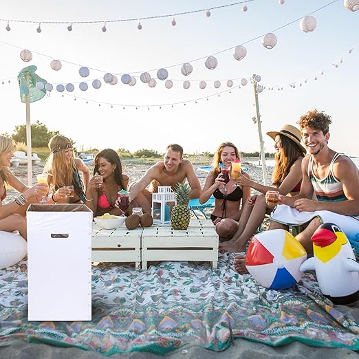 Tioncy 5 Pcs Cardboard Trash Cans Disposable and Reusable Corrugated Cardboard Trash Cans Recycling Bins Bulk with 10 Garbage Bags White Garbage Boxes for Parties Events-DeskLoop Office