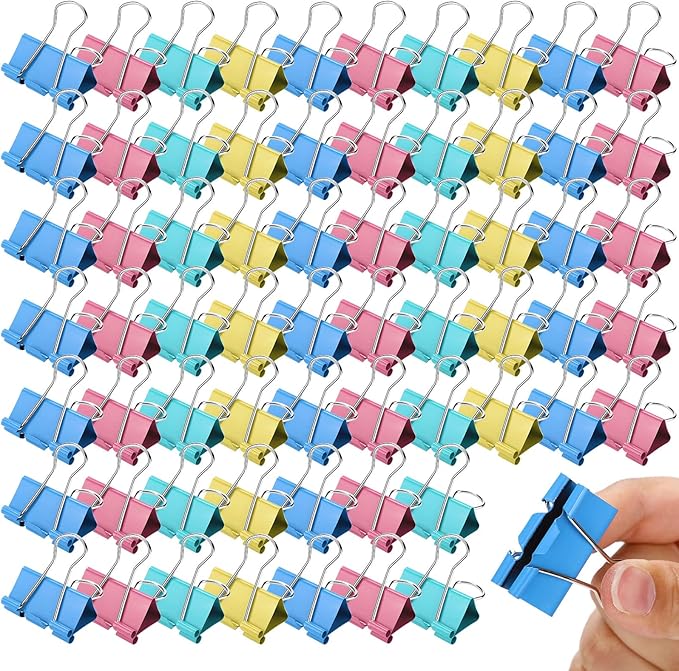 300 Pcs Medium Binder Clips Paper Clips Office Supplies Paper Clamps for Teachers Students School Office Business Paperwork Supplies (Assorted Colors, 1.25 Inch)-DeskLoop Office