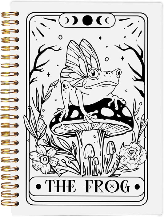 The Frog Tarot Journal Notebook - Frog Gifts for Women Frog Lovers, Witch Journal, Witchy Gifts for Women, Witchy Stuff, Frog Spiral Notebook 5.5x8.3-DeskLoop Office