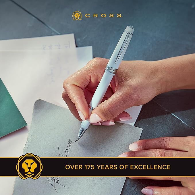 Cross Bailey Light Refillable Ballpoint Pen Presented in a Everyday Gift Box - Medium Point, Black Ink, Polished Blue-DeskLoop Office