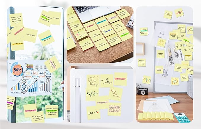 (18 Pack) Sticky Notes 3x3 in Yellow, Strong Adhesive, Clean Removal, Recyclable, Self-Stick Pads, Easy to Post for Home, Office, Notebook-DeskLoop Office