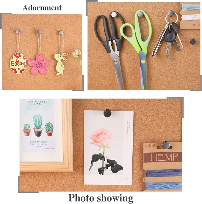 30 Count Metal Giant Push Pins, Jumbo Push Pins 1.14 Inch Large Push Pins for Cork Board Big Black Thumb Tacks for 20 Lbs Wall Hangings Office Home Classroom Decorative-DeskLoop Office