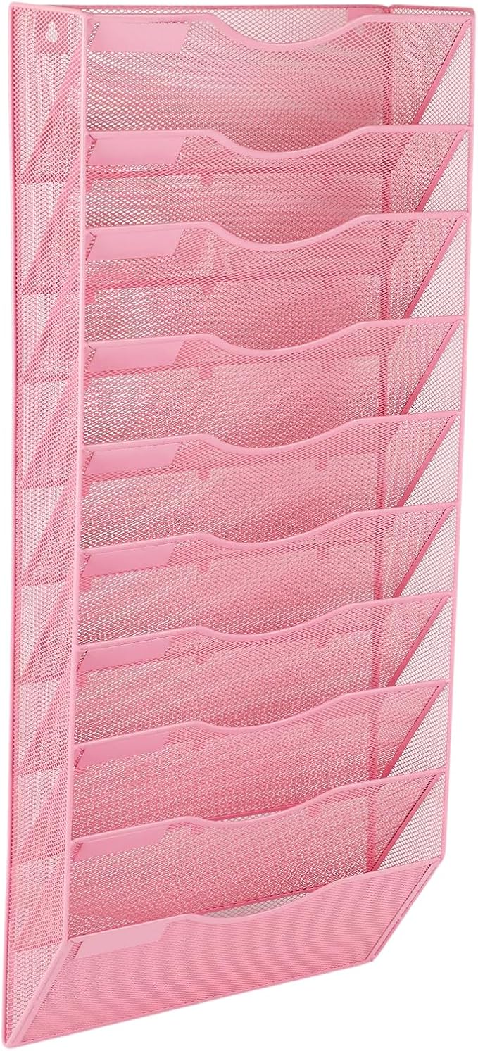 EASEPRES 10 Pocket Mesh Hanging Wall File Organizer, Wall Mounted Mail Paper - Image 8