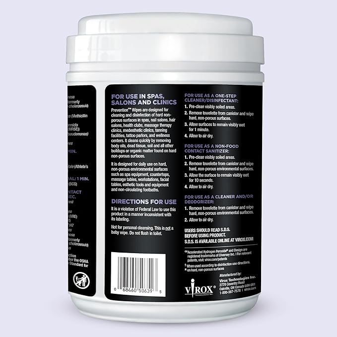 Prevention All Purpose Disinfectant Wipes – Canister of Cleaning Wipes for Salons, Spas, Wellness Centers and Yoga Studios – Hospital Grade Surface Sanitizing – 160 Count-DeskLoop Office