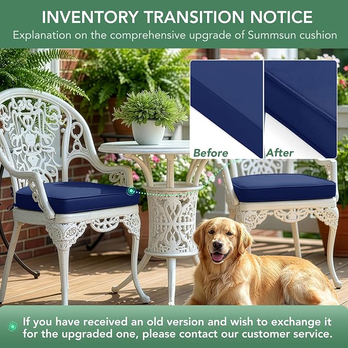 Outdoor Chair Cushions Set of 2: Waterproof & Fade Resistant Patio Furniture - Image 9