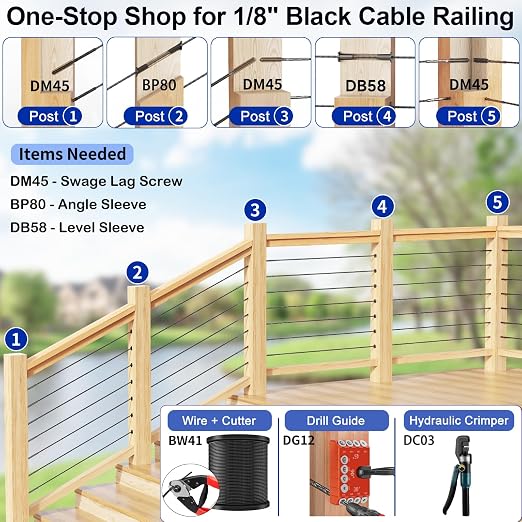Steel DN Mate 100 Pack Cable Railing Protector Sleeves - Image 7
