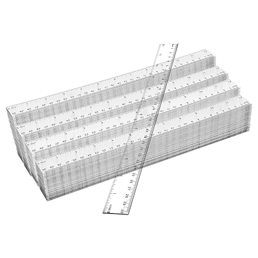 200 Pack 12 Inch Plastic Rulers Bulk, Clear Plastic Ruler, Transparent Ruler with Dual-Scale Measurement, Easy to Store, for Home, Office, Practical Use by KUKLIPJIM-DeskLoop Office