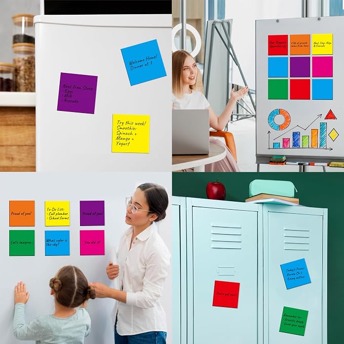 35 PCS Magnetic Sticky Notes, Reusable Dry-Erase Magnets, 7 Colors Magnetic - Image 7