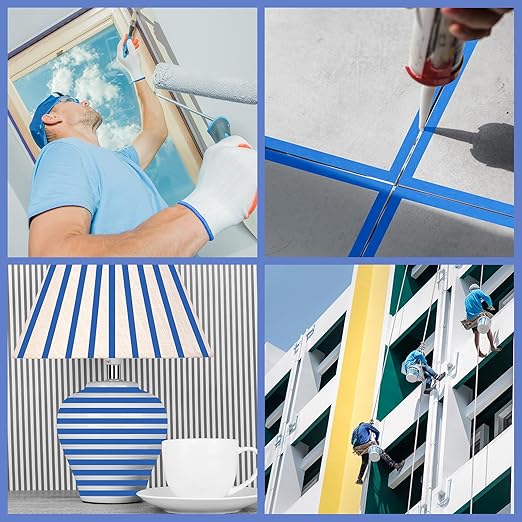 12 Rolls Blue Painters Tape 2 Inch Wide Painters Tape Bulk 1.89In × 660 Total Yd Multi-Purpose Blue Masking Tape for Wall Painting Color Separation Edge Repair Car-DeskLoop Office