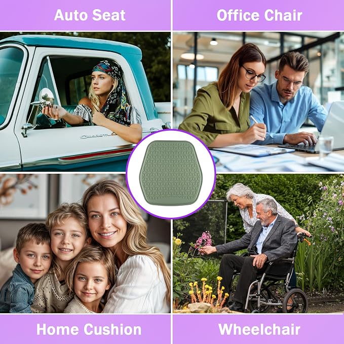 Thin Gel Seat Cushion for Car Seat, Office Chair, Wheelchair, Golf Cart - Image 6