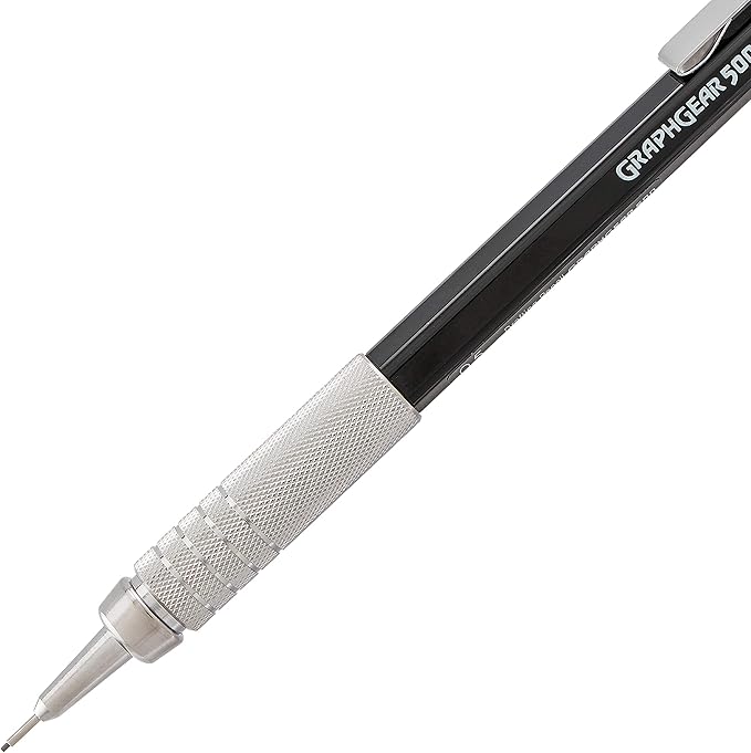 Pentel GraphGear 500 Mechanical Drafting Pencil, (0.5mm), Fine Line, Black Barrel, Pack of 4 (PG525BP4A)-DeskLoop Office