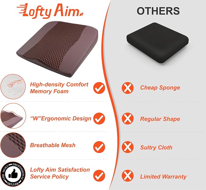 Lofty Aim Car Seat Cushion, Comfort Memory Foam Car Cushions - Image 9