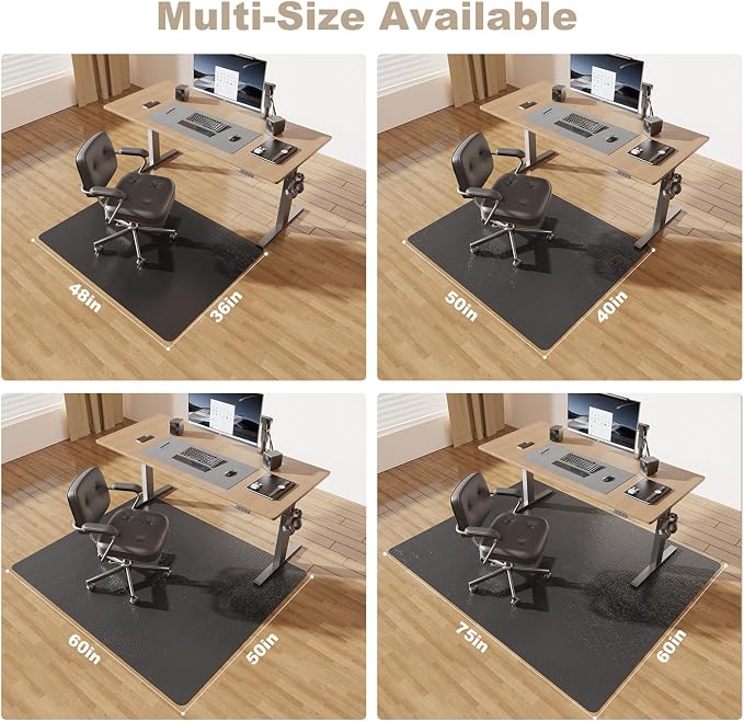60"x 75" Office Chair Mat for Hardwood, Vinyl Computer Floor Mat, Anti-Slip - Image 6