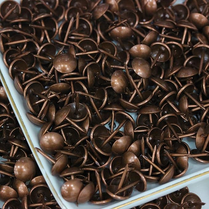 500Pcs Upholstery Tacks, BetterJonny Decorative Furniture Nails Pins 17X11MM Red Metal Thumb Tacks for Upholstered Furniture Cork Board, Home Decor…-DeskLoop Office