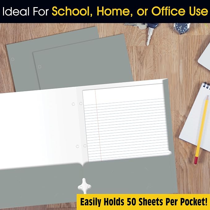 2 Pocket Portfolio Folders, 25 Pack, Trendy Cool Colors, Fits Letter Size Paper - Image 5