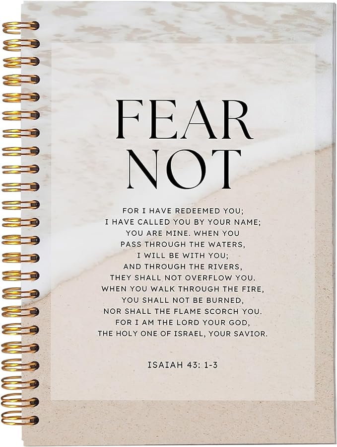 VNWEK Bible Christian Notebook Journal - Bible Journaling Notebook, Christian Gifts for Women Men Faith, Notebook Spiral Bound with, Isaiah 43 1-3 Writing Pads-DeskLoop Office