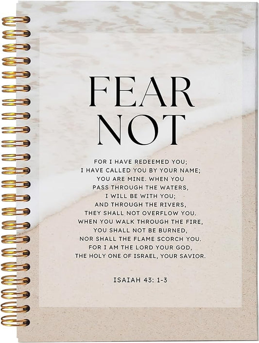 VNWEK Bible Christian Notebook Journal - Bible Journaling Notebook, Christian Gifts for Women Men Faith, Notebook Spiral Bound with, Isaiah 43 1-3 Writing Pads-DeskLoop Office