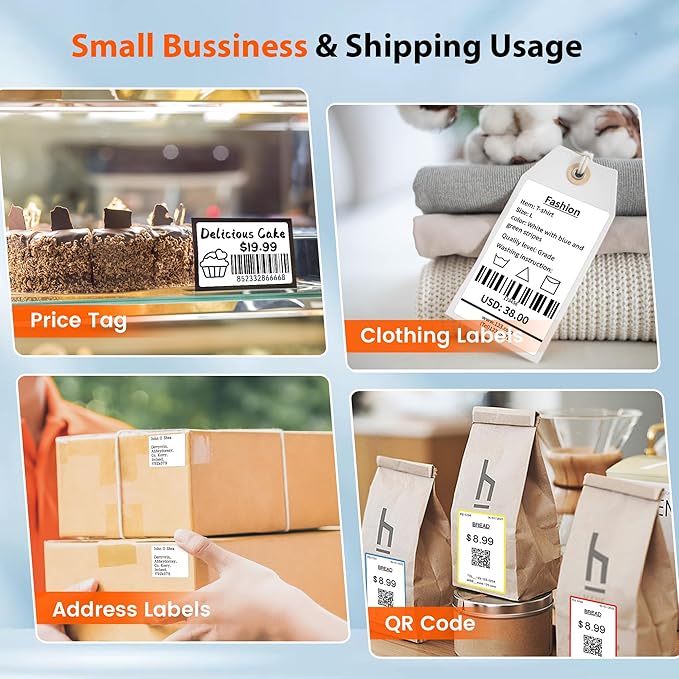 Phomemo M120 Label Maker, 2 Inch Barcode Printer, Portable Thermal Label Maker for Small Bussiness, Barcode, QR Code, Name, Address, Logo, Clothing, Office, Home, Sticker Printer for Phone/PC/Tablet-DeskLoop Office