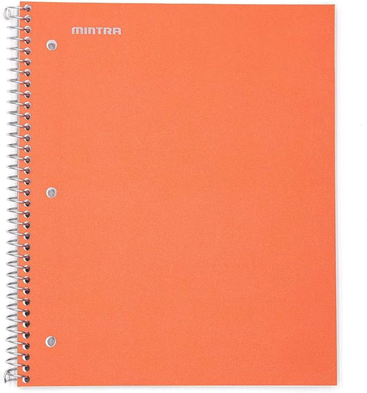 Mintra Office Durable Spiral Notebooks, 1 Subject, (Orange, 4x4 Graph 1pk), 100 Sheets, Poly Pocket, Moisture Resistant Cover, School, Office, Business, Professional-DeskLoop Office