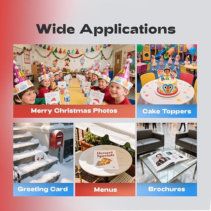 60 Sheets Inkjet Glossy Photo Paper 11 x 17 inch 52lb 200gsm A3 Size for Decoration, Poster Arts for Dye Ink Printers Only-DeskLoop Office