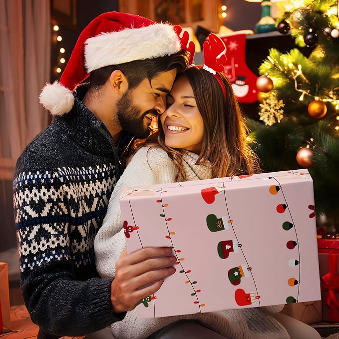 Christmas Poly Mailer 10x13 Inch 100 Pcs, Waterproof Shipping Bags with Self-Seal - Tear-Resistant, Christmas Lights Printed-DeskLoop Office