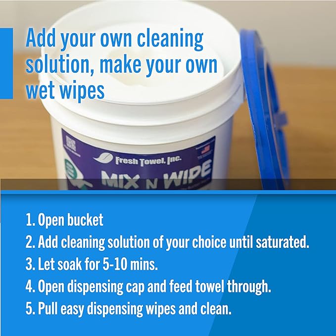 Fresh Towel Mix-N-Wipe Dry Wipes Refill, 1-Pack (220 Sheets) – Make Your Own Wet Wipes – 6" x 9" Sheets – Bulk Paper Towels-DeskLoop Office